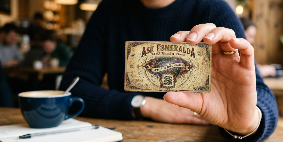 The Ask Esmeralda NFC card